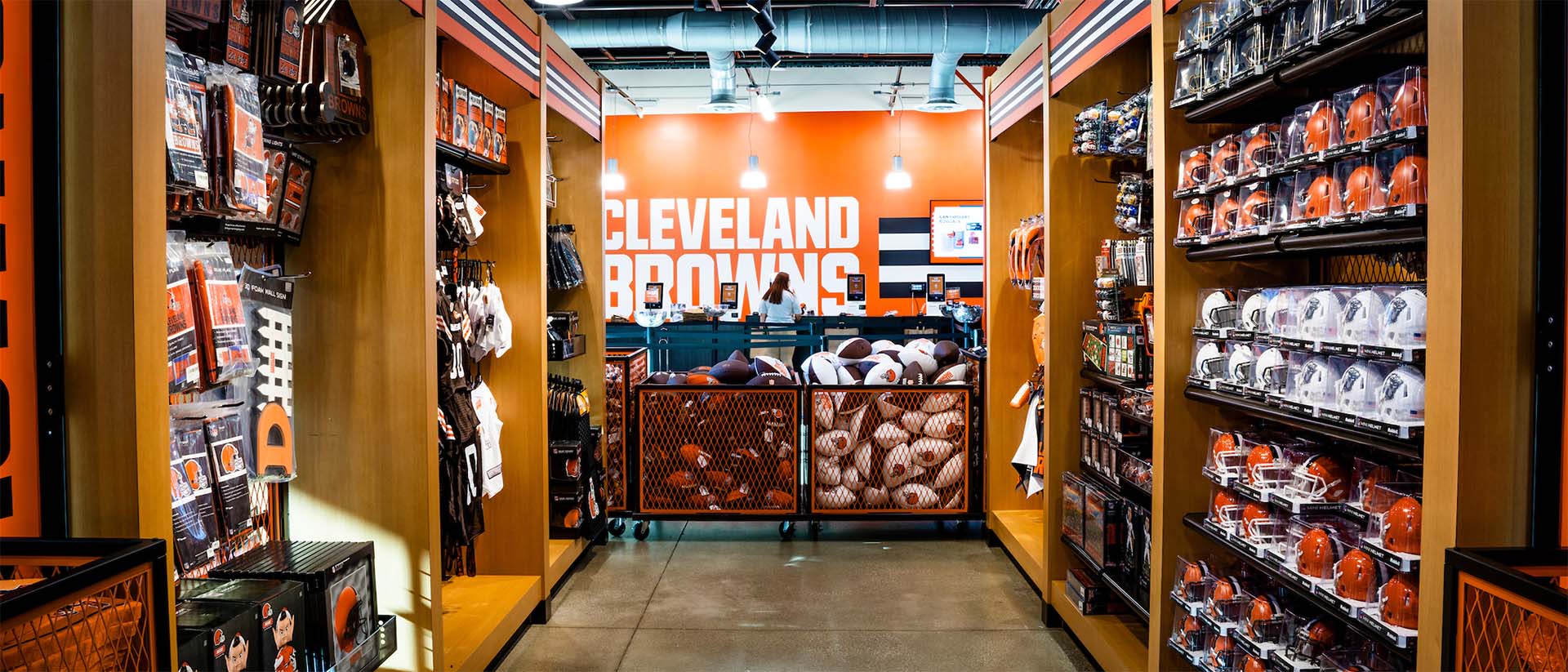 Mini helmets and trinkets at Cleveland Browns Pro Shop